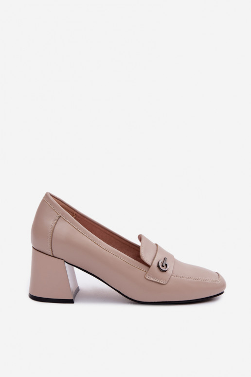Leer schoenen Dames met hakken Vinceza 18119 beige