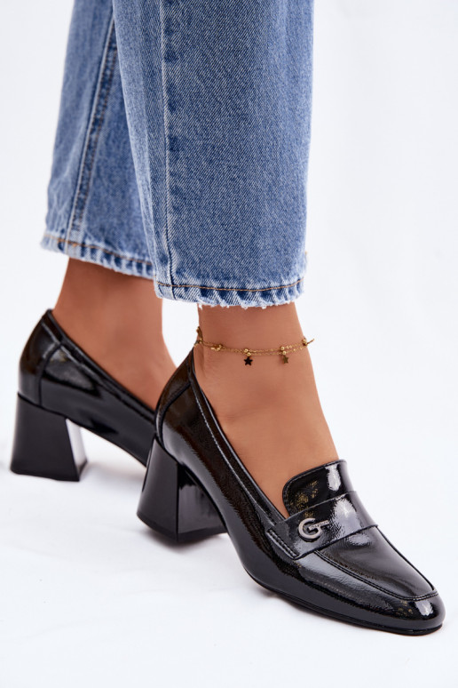 Halfleren schoenen van lakleer Dames met hakken Vinceza 18119 zInart