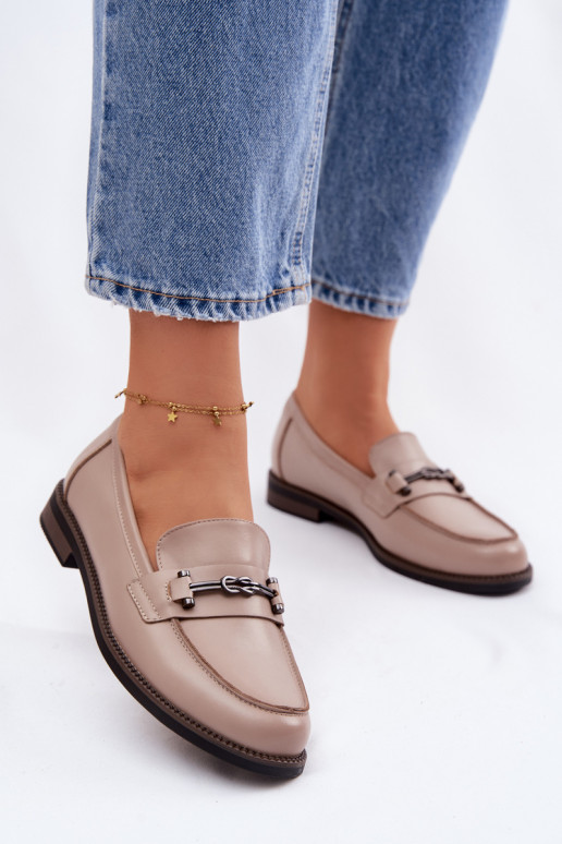 dames mocassins Leer Vinceza 18132 beige