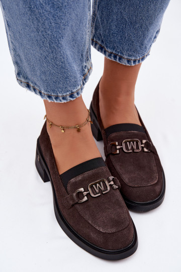 schoenen dames mocassinsOpturalnego van suèdeu Op een lage hak Vinceza 18127 CzekoladoIne