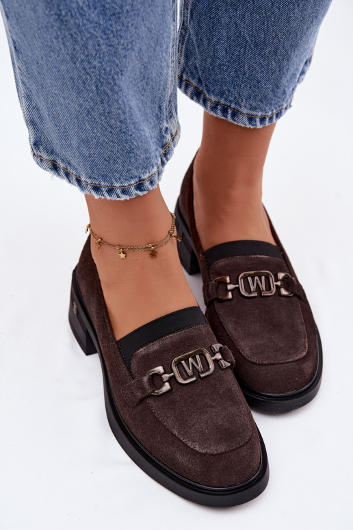 schoenen dames mocassinsOpturalnego van suèdeu Op een lage hak Vinceza 18127 CzekoladoIne