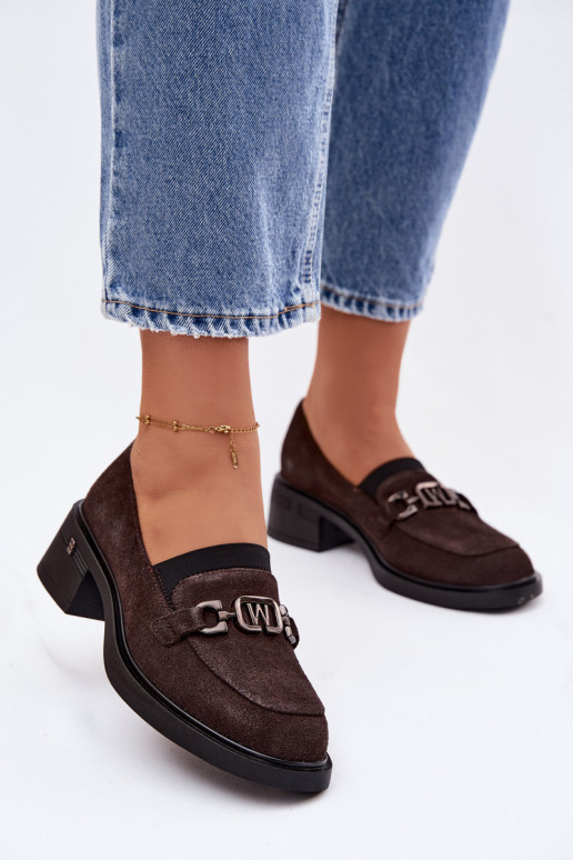 schoenen dames mocassinsOpturalnego van suèdeu Op een lage hak Vinceza 18127 CzekoladoIne