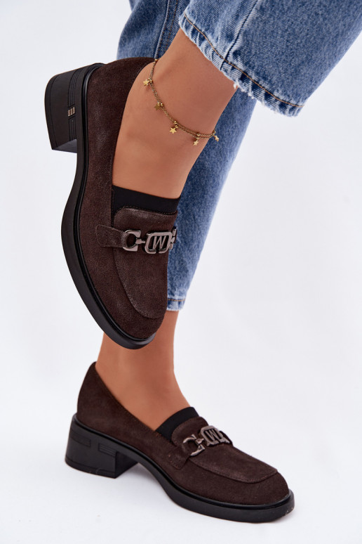 schoenen dames mocassinsOpturalnego van suèdeu Op een lage hak Vinceza 18127 CzekoladoIne