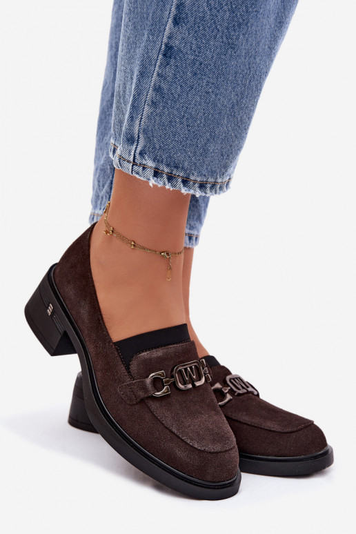 schoenen dames mocassinsOpturalnego van suèdeu Op een lage hak Vinceza 18127 CzekoladoIne