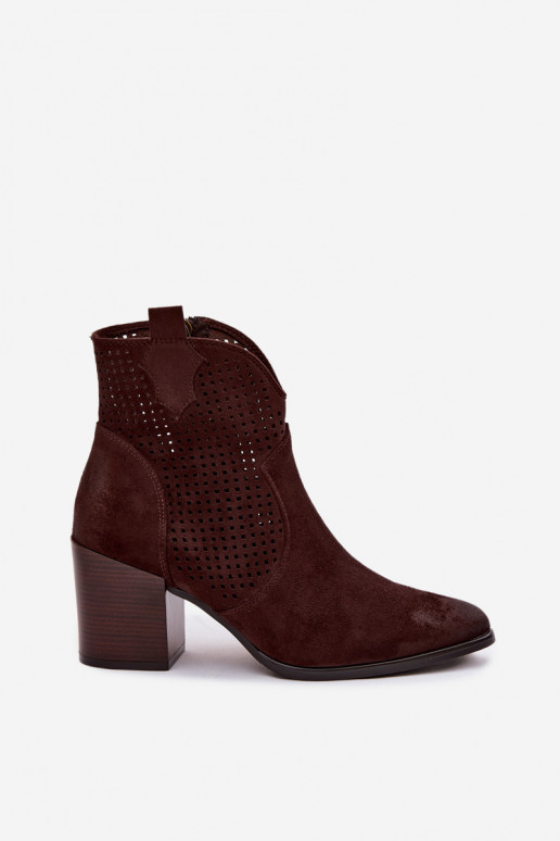 met elementen van opengeInerkt Dameslaarzen Vinceza 58640 CzekoladoIne