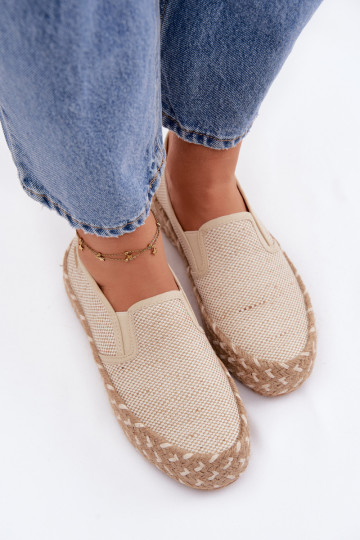 Espadrilles met platform Lee Cooper LCIN-26-31-4332 zandkleurig