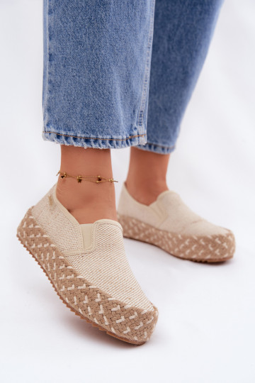 Espadrilles met platform Lee Cooper LCIN-26-31-4332 zandkleurig 2