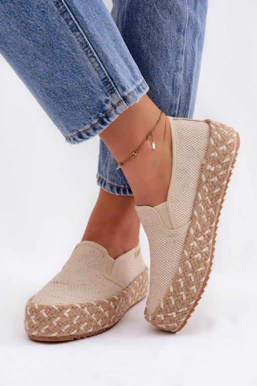 Espadrilles met platform Met Vlecht Lee Cooper LCIN-26-31-4332 beige
