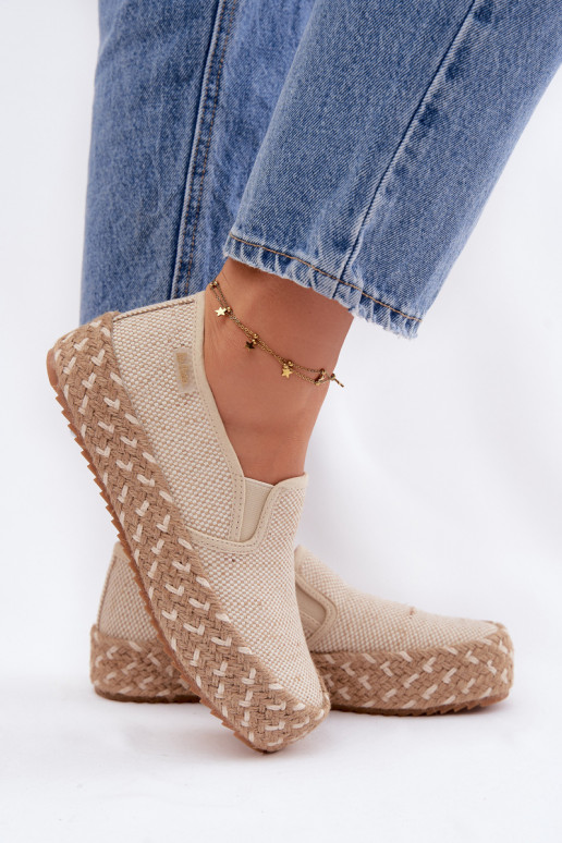 Espadrilles met platform Met Vlecht Lee Cooper LCIN-26-31-4332 beige