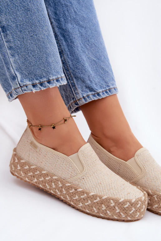 Espadrilles met platform Met Vlecht Lee Cooper LCIN-26-31-4332 beige