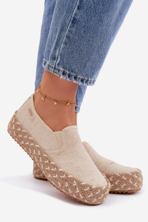Espadrilles met platform Met Vlecht Lee Cooper LCIN-26-31-4332 beige