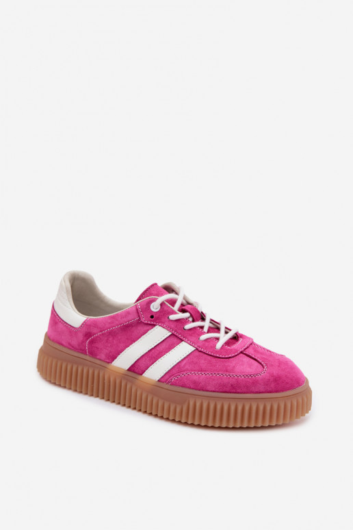 van suède Sneakers model schoenen Dames met platform roze Het heeftrisae