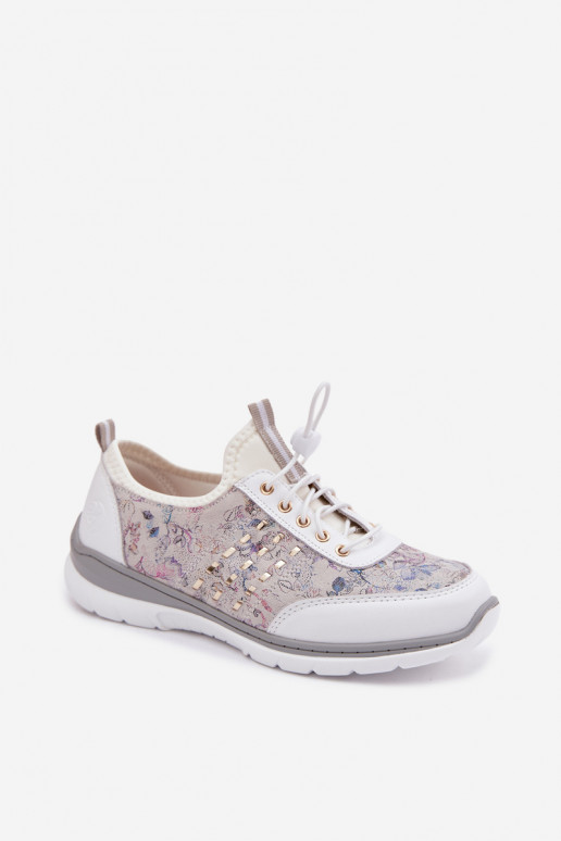 Met patroon Leer schoenen Dames D&A GR61-5990 Initte kleur