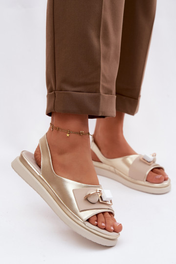 Dames sandalen met ornamenten D&A GR61-5932 goudkleurig