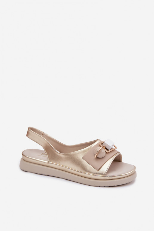 Dames sandalen Dames met ornamenten D&A GR61-5932 gouden kleur