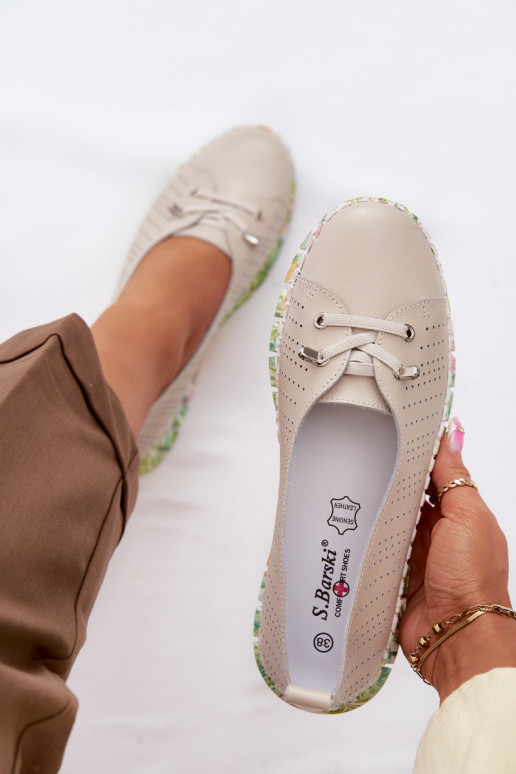 Leer schoenen Dames S.Barski GR61-5970 beige