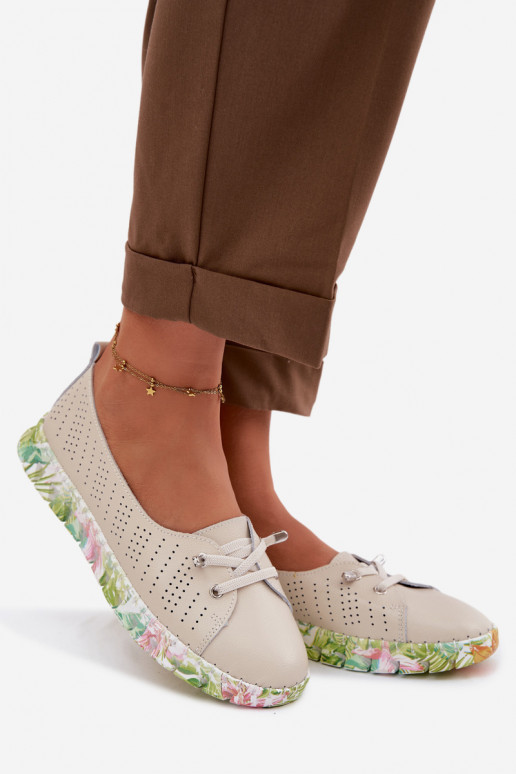 Leer schoenen Dames S.Barski GR61-5970 beige