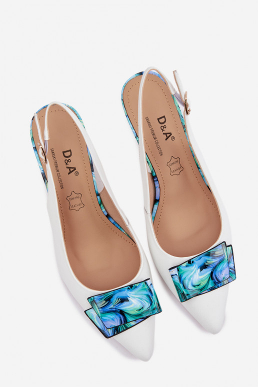 Leer Schoenen Dames met hakken met ornamenten D&A LZ61-2006 Initte kleur