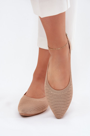 Gaas Ballerinas van stof Dames beige Sarina 2