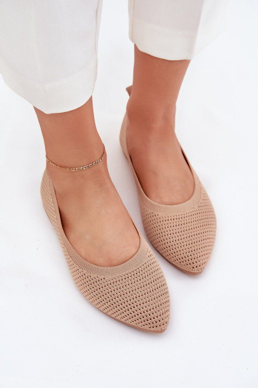 Gaas Ballerinas van stof Dames beige Sarina