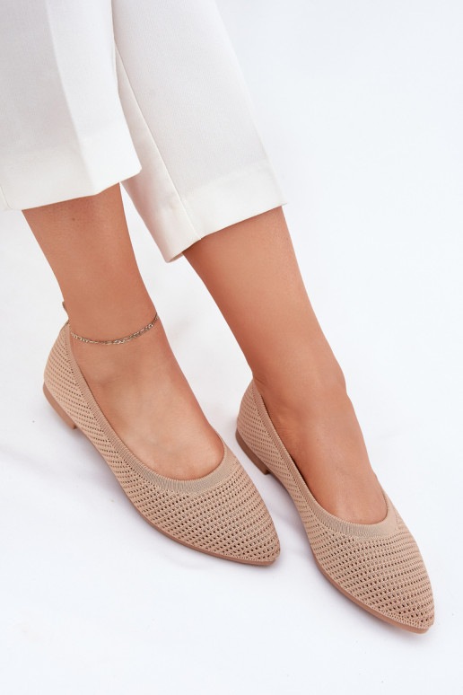 Gaas Ballerinas van stof Dames beige Sarina