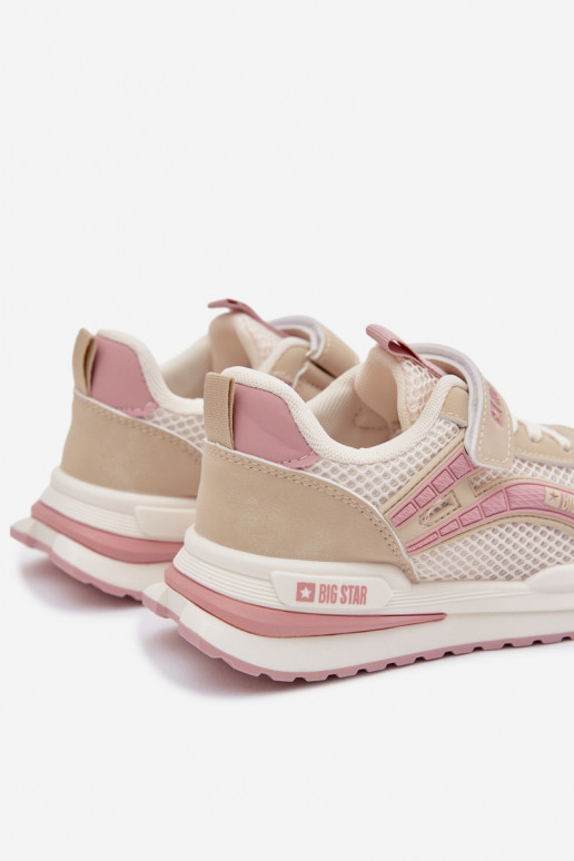 schoenen Kindersneakers Big Star TT374151 HI-POLY SYSTEM beige-roze