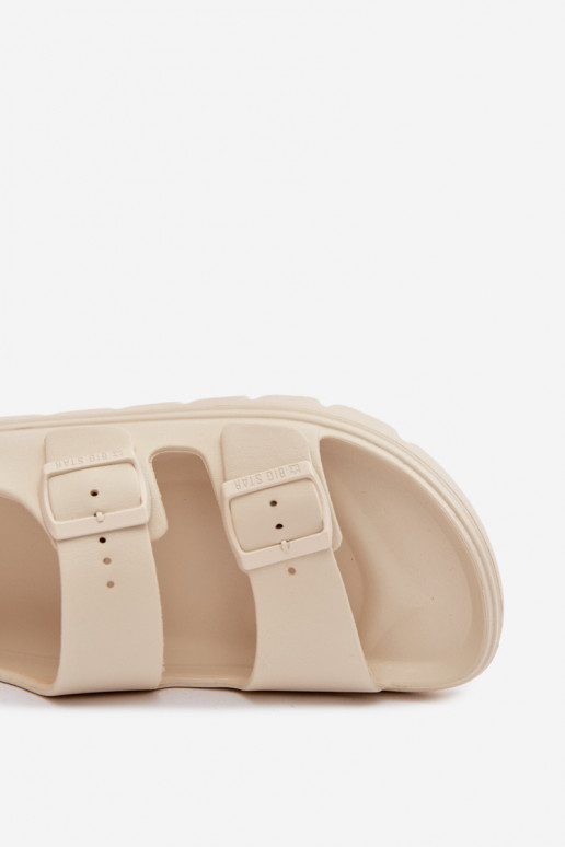 LichtgeInicht pantoffels Dames sandalen met platform Big Star TT274A032 ivoor