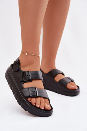 Lichte dames sandalen met platform Big Star TT274A031 zwart