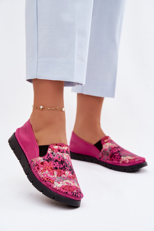 Leren damesslip-on schoenen Het heeftciejka 03512-73 roze