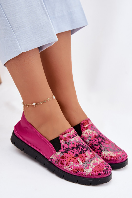 Leren damesslip-on schoenen Het heeftciejka 03512-73 roze