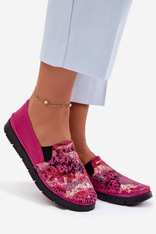 Leren damesslip-on schoenen Het heeftciejka 03512-73 roze