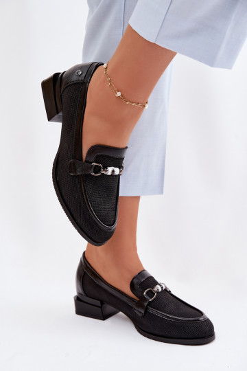 Dames schoenen met hakken en decoratieve details Meliva zwart