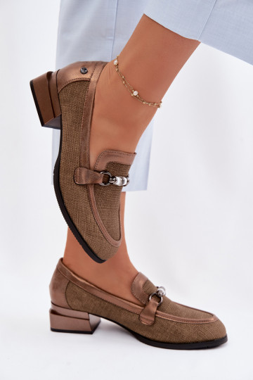 Dames schoenen met hakken en decoratieve details Meliva bruin