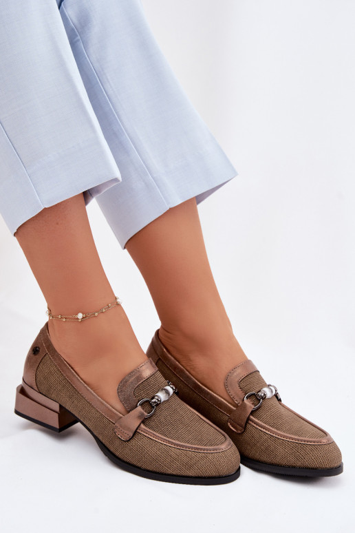 schoenen Dames met hakken Met sierlijk Detalem bruine kleur Meliva