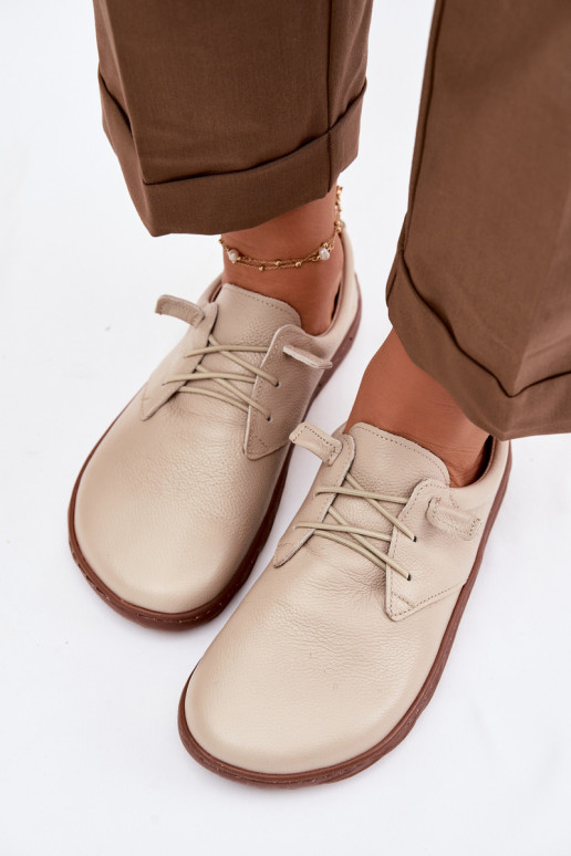 Leer schoenen Barefoot Dames Zazoo 10189 beige