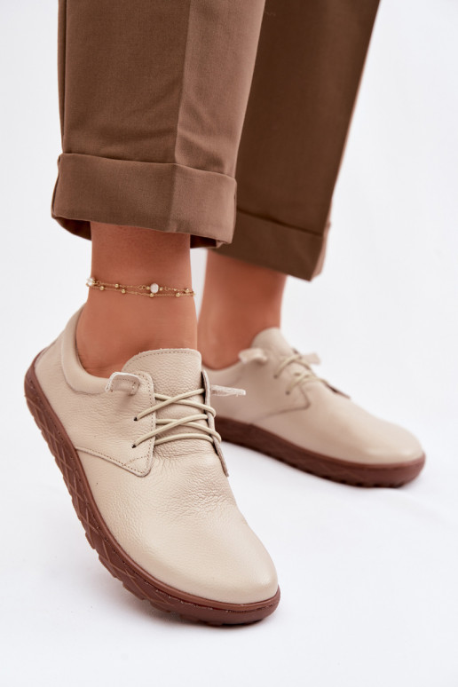 Leer schoenen Barefoot Dames Zazoo 10189 beige