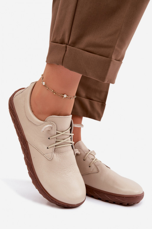 Leer schoenen Barefoot Dames Zazoo 10189 beige