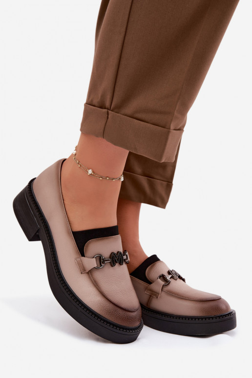 Leer dames mocassins Met sierlijk Detalem Vinceza 39985 beige