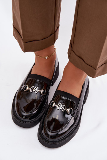 Leer Gelakte mocassins Dames Met sierlijk Detalem Vinceza 39985 zInart