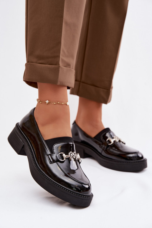 Leer Gelakte mocassins Dames Met sierlijk Detalem Vinceza 39985 zInart