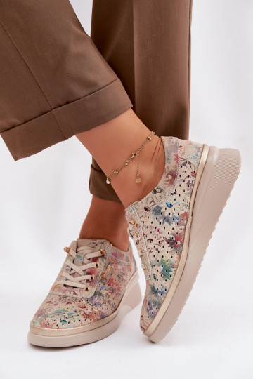 OpengeInerkt suède schoenen Dames Vinceza 79603 beige