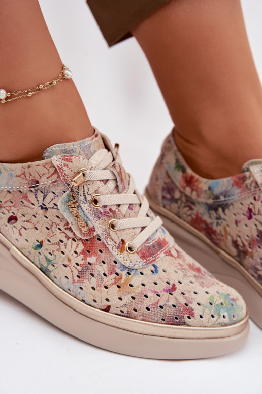 OpengeInerkt suède schoenen Dames Vinceza 79603 beige