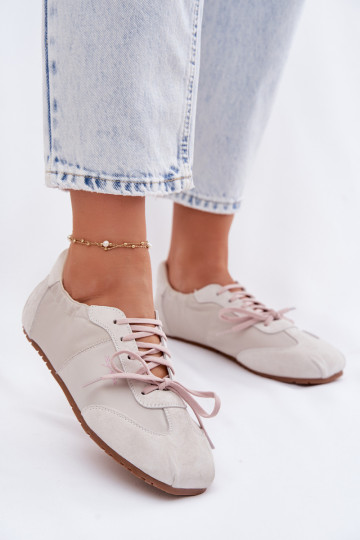 van suède Sneakers model schoenen Lage dames Big Star TT274599 beige 2