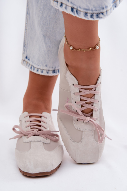 van suède Sneakers model schoenen Lage dames Big Star TT274599 beige