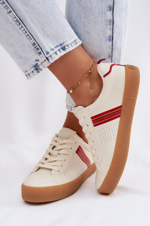 Eko Leer Sneakers model schoenen Dames Big Star TT274307 ivoor