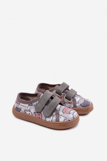Milami grijze meisjes slippers met katten Saphira