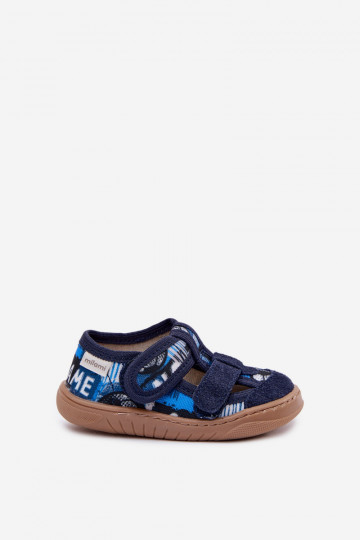 Milami donkerblauwe meisjes slippers met ballen Lumi 2