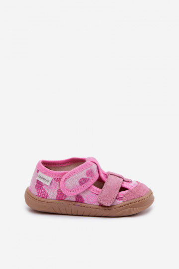Slippers Barefoot Kinderen Milami Glitters In harten roze Lumi