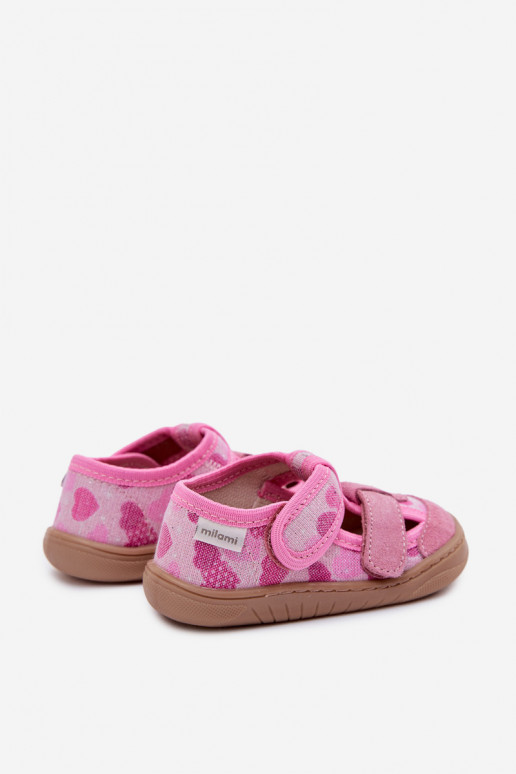 Slippers Barefoot Kinderen Milami Glitters In harten roze Lumi
