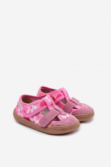 Milami roze meisjes slippers met aardbeien Lumi
